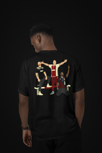 Afbeelding in Gallery-weergave laden, 'Godenzonen' art print on back - basic black t-shirt