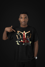 Afbeelding in Gallery-weergave laden, 'Godenzonen' art print on front - basic black t-shirt